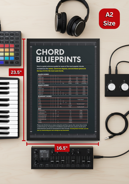 Chord Blueprints Music Theory Poster