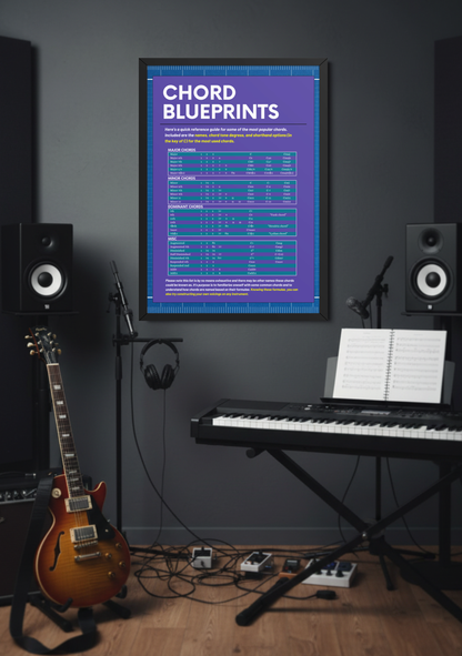 Chord Blueprints Music Theory Poster