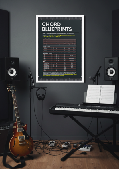 Chord Blueprints Music Theory Poster