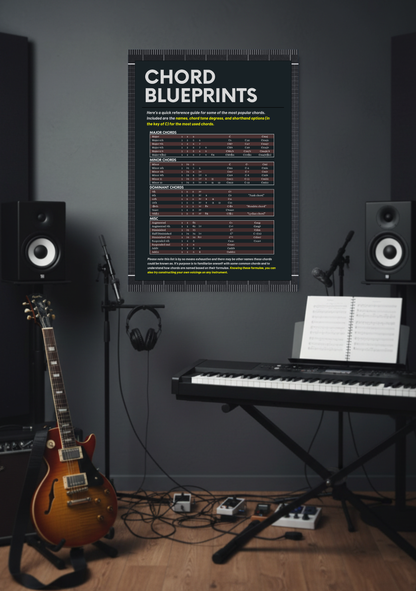 Chord Blueprints Music Theory Poster
